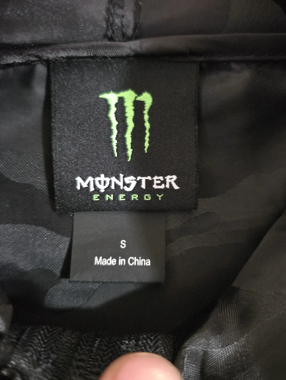 Monster Energy Black Camo 1/4 Zip Hooded Windbreaker Jacket Size Small